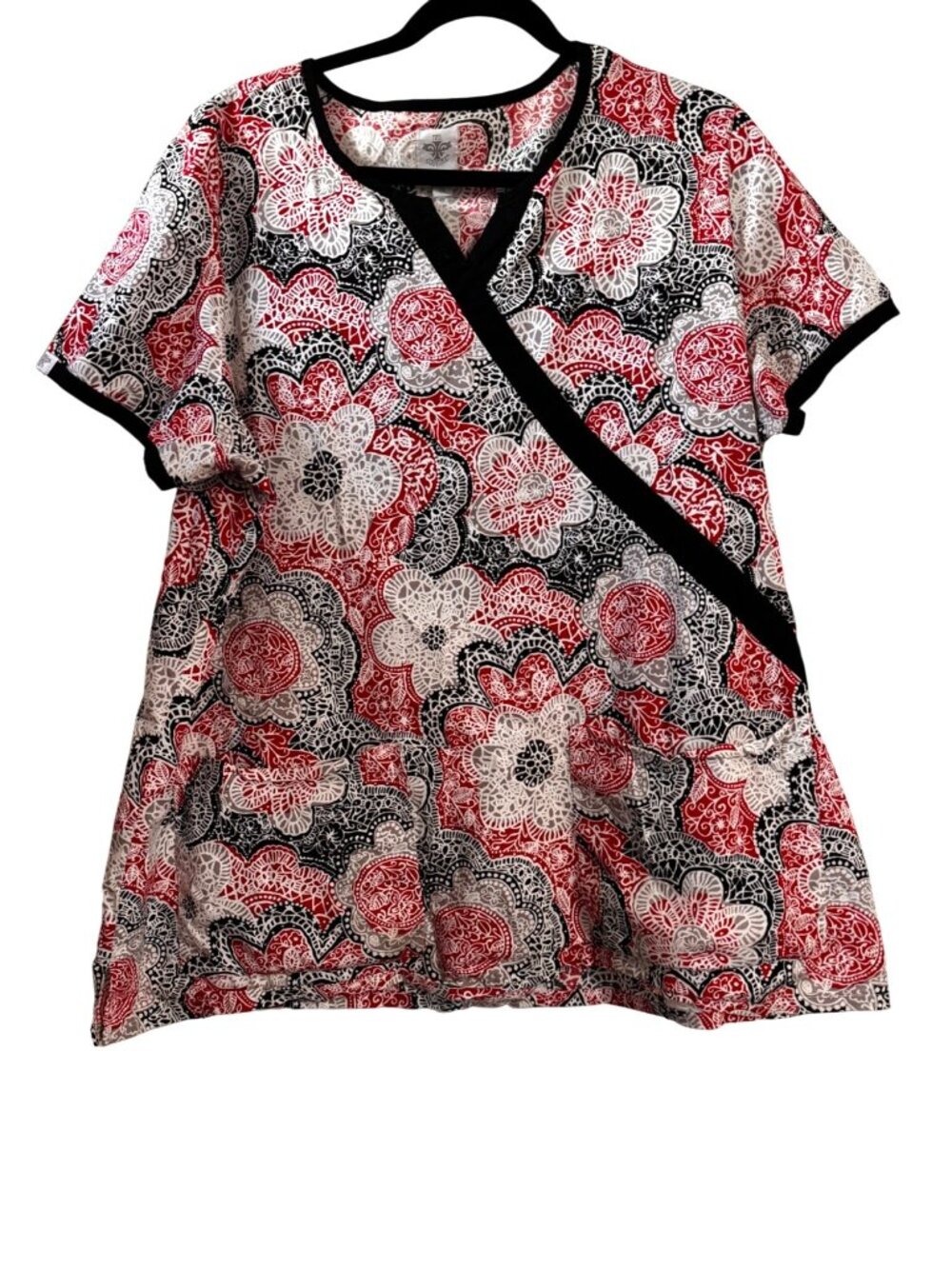 Med Couture Women’s 2XL Printed Floral Scrub Top